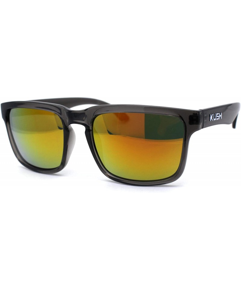 Rectangular Kush Mens Color Mirrored Sport Horn Rim Slate Frame Agent Sunglasses - Orange - C612N0DVOU5 $11.40