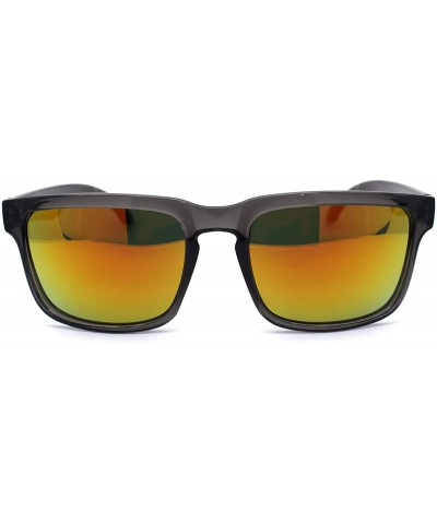 Rectangular Kush Mens Color Mirrored Sport Horn Rim Slate Frame Agent Sunglasses - Orange - C612N0DVOU5 $11.40