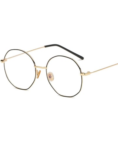 Oversized Glasses Polygonal Irregular Classic Lightweight - Black+gold - C318UG7MO7W $36.99