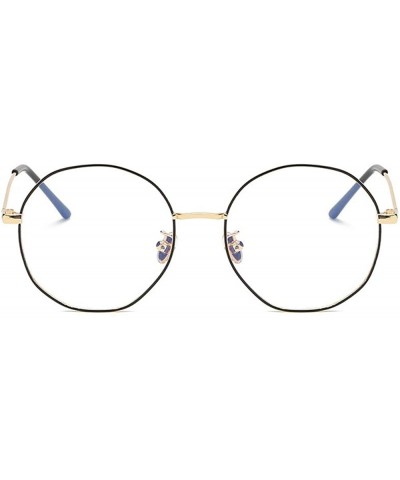 Oversized Glasses Polygonal Irregular Classic Lightweight - Black+gold - C318UG7MO7W $23.99