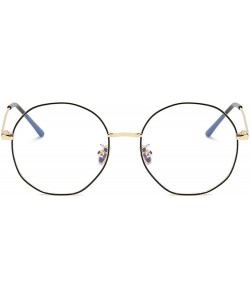 Oversized Glasses Polygonal Irregular Classic Lightweight - Black+gold - C318UG7MO7W $23.99