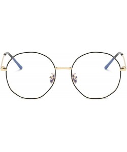 Oversized Glasses Polygonal Irregular Classic Lightweight - Black+gold - C318UG7MO7W $23.99