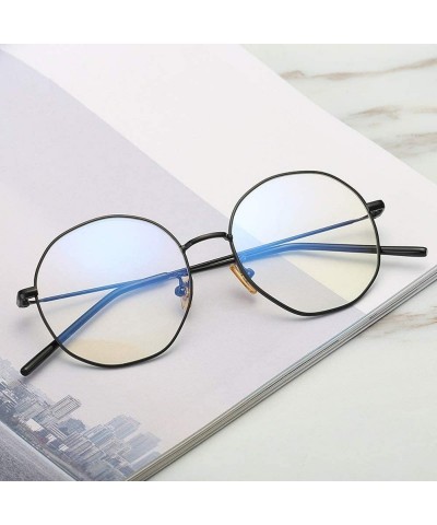 Glasses Polygonal Irregular Classic Lightweight - Black+gold - C318UG7MO7W
