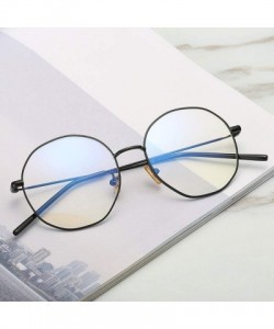 Oversized Glasses Polygonal Irregular Classic Lightweight - Black+gold - C318UG7MO7W $23.99