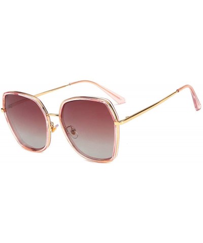Aviator Polarized Sunglasses Retro Metal Glasses Polygonal Women'S Sunglasses - CM18X9YO7AM $82.47