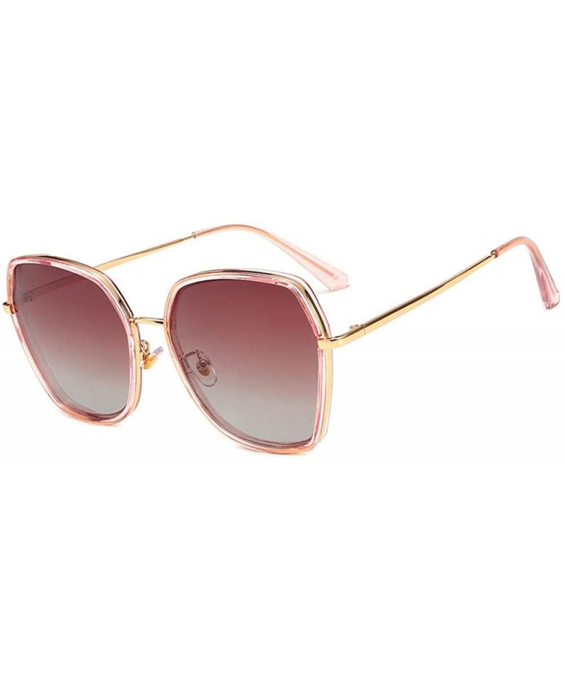 Aviator Polarized Sunglasses Retro Metal Glasses Polygonal Women'S Sunglasses - CM18X9YO7AM $47.13