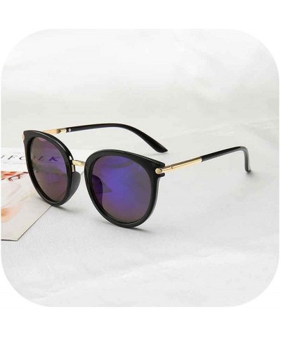 Round 2019 New Sunglasses Women Driving Mirrors Vintage Reflective Flat Lens Sun Glasses Female Oculos UV400 - C4 - CX1985L0I...