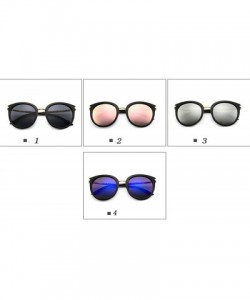Round 2019 New Sunglasses Women Driving Mirrors Vintage Reflective Flat Lens Sun Glasses Female Oculos UV400 - C4 - CX1985L0I...