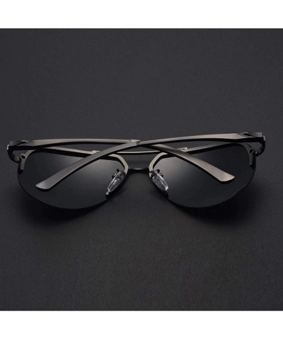 Square Men Polarized Sunglasses Metal Alloy Driving Glasses UV400 Protection Goggles Eyewear Pilot Style - C0199CM28ZC $34.92