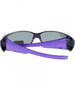 Rectangular Womens Polarized Fit Over Glasses Sunglasses Rhinestones Rectangle - Purple - CW1880NQ0MT $15.83