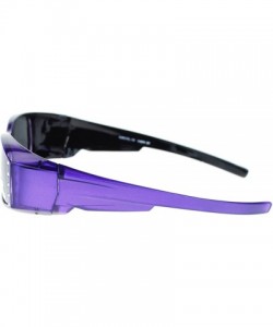 Rectangular Womens Polarized Fit Over Glasses Sunglasses Rhinestones Rectangle - Purple - CW1880NQ0MT $15.83