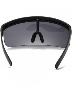 Shield Fashion Sunglasses Women Men Goggle Sun Glasses Big Frame Shield Visor Windproof O44 - Black-purple Red - C3197A38040 ...