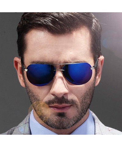 Square Men Polarized Sunglasses Metal Alloy Driving Glasses UV400 Protection Goggles Eyewear Pilot Style - C0199CM28ZC $34.92