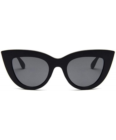 Cat Eye New Retro Fashion Sunglasses Women Er Vintage Cat Eye Black Sun Glasses Female Lady UV400 Oculos - Blackblue - CF199C...