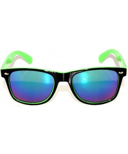 Wayfarer Retro 80's 2 Tone Frame Vintage Sunglasses Full Mirror Lens 3 Pack - 01 Green-black- Blue Lens-3pairs - CK11NQVFTNP ...