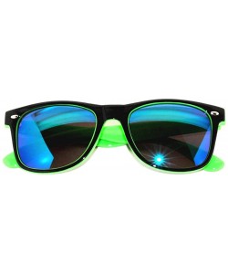 Wayfarer Retro 80's 2 Tone Frame Vintage Sunglasses Full Mirror Lens 3 Pack - 01 Green-black- Blue Lens-3pairs - CK11NQVFTNP ...