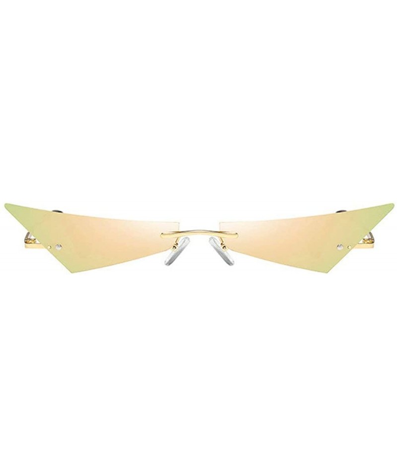 Rimless Sunglasses Rimless Glasses Designer Streetwear - Pink - CQ18TSMHEI6 $14.38