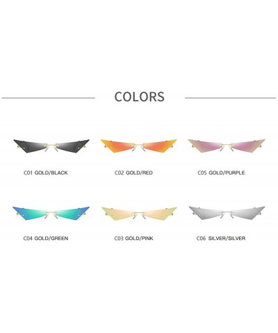 Rimless Sunglasses Rimless Glasses Designer Streetwear - Pink - CQ18TSMHEI6 $14.38