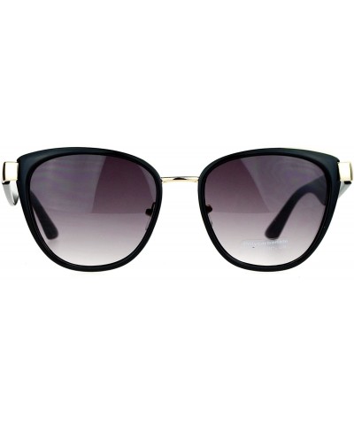Oversized Womens Double Frame Oversize Cat Eye Sunglasses - Black Smoke - CY12CJLB0E9 $25.94