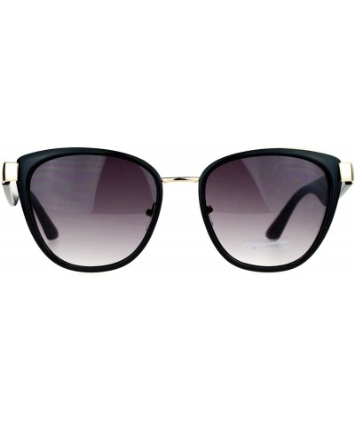 Oversized Womens Double Frame Oversize Cat Eye Sunglasses - Black Smoke - CY12CJLB0E9 $14.73