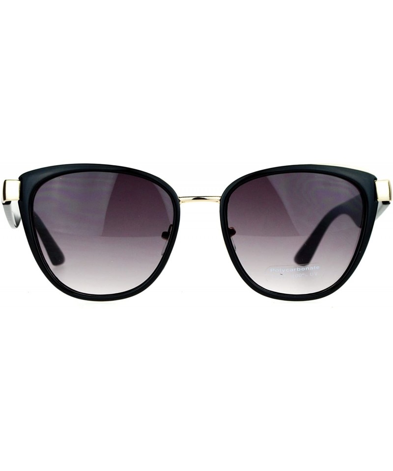 Oversized Womens Double Frame Oversize Cat Eye Sunglasses - Black Smoke - CY12CJLB0E9 $14.73