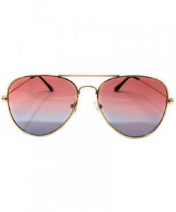 Oversized My Shades Classic Sunglasses Teardrop - Gold Frame- Pink/Blue - C618U57579C $8.71