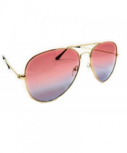 Oversized My Shades Classic Sunglasses Teardrop - Gold Frame- Pink/Blue - C618U57579C $8.71