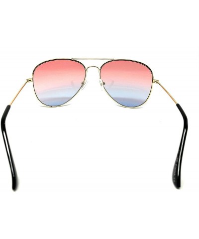 Oversized My Shades Classic Sunglasses Teardrop - Gold Frame- Pink/Blue - C618U57579C $8.71