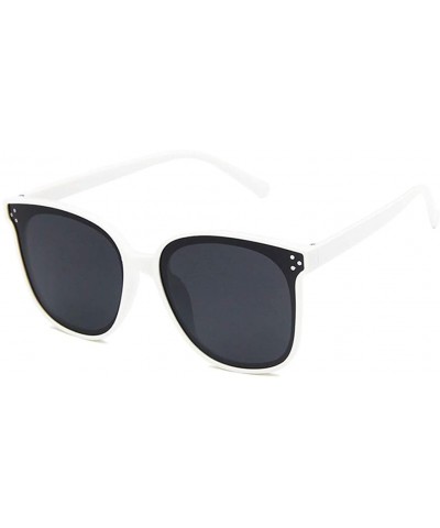 Square Unisex Sunglasses Fashion Bright Black Grey Drive Holiday Square Non-Polarized UV400 - White Grey - CV18RLUR3L8 $18.80