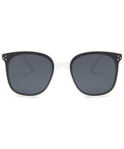 Square Unisex Sunglasses Fashion Bright Black Grey Drive Holiday Square Non-Polarized UV400 - White Grey - CV18RLUR3L8 $8.06