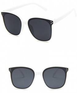 Square Unisex Sunglasses Fashion Bright Black Grey Drive Holiday Square Non-Polarized UV400 - White Grey - CV18RLUR3L8 $8.06