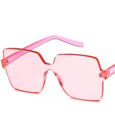 Square Women Sunglasses Fashion Yellow Drive Holiday Square Non-Polarized UV400 - Pink - CW18RLIZ5ZX $7.59