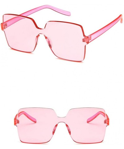 Square Women Sunglasses Fashion Yellow Drive Holiday Square Non-Polarized UV400 - Pink - CW18RLIZ5ZX $7.59