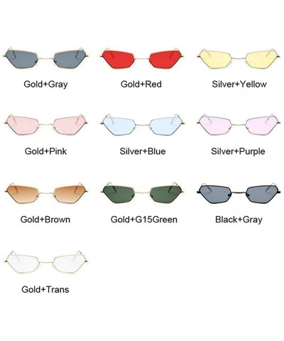 Cat Eye Retro Small Cat Eye Sunglasses Women Vintage Shades Yellow Metal Color Sun Glasses For Female Fashion - C9198UORZW4 $...