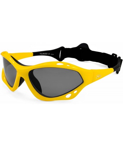 Goggle Classic Floating Polarized Sunglasses With Strap for Extreme Sports 100% UVA & UVB Protection - Yellow - CH11KYNH86J $...