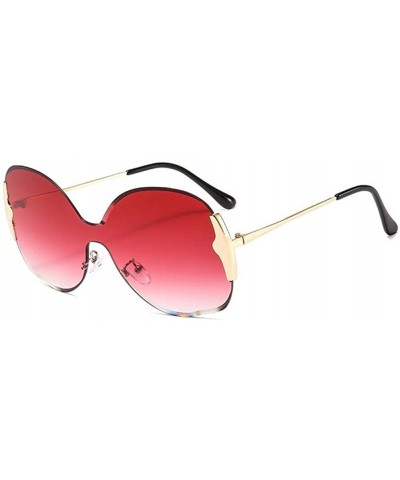 Oversized Celebrity Crystal Oversized Round Sunglasses for Women Shades - Gold Red - CB1906CXUNQ $12.50