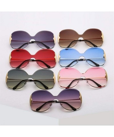 Oversized Celebrity Crystal Oversized Round Sunglasses for Women Shades - Gold Red - CB1906CXUNQ $12.50