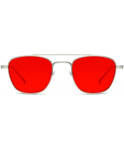 Oval Unisex Sunglasses Retro Black Drive Holiday Oval Non-Polarized UV400 - Red - CW18R5TDT2E $8.98