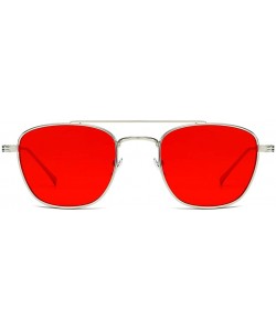Oval Unisex Sunglasses Retro Black Drive Holiday Oval Non-Polarized UV400 - Red - CW18R5TDT2E $8.98