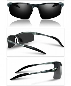 Goggle Mens Sports Polarized Sunglasses UV Protection Sunglasses for Men 8177s - Gunmetal Frame Gray Lens - C411TNSO99Z $22.47