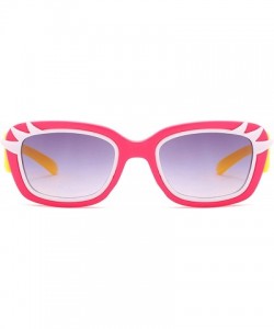 Oval Vintage style Square Eyelashes Sunglasses for Women PC Resin UV400 Sunglasses - Red Yellow - CD18T63HWHX $15.50