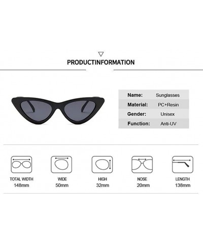 Goggle Retro Small Sunglasses-Polarized Shade Glasses With Classic Narrow Cat Eye Lens - M - CM1905YDKRI $28.24