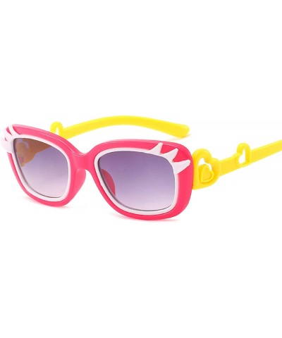 Oval Vintage style Square Eyelashes Sunglasses for Women PC Resin UV400 Sunglasses - Red Yellow - CD18T63HWHX $15.50
