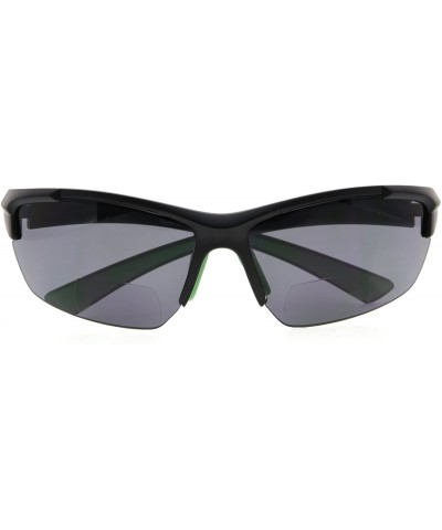 Sport Sports Half-Rim Bifocal Sunglasses Anti-UV Sunglasses for Readers - Black Green - CH180CAH8QH $20.50