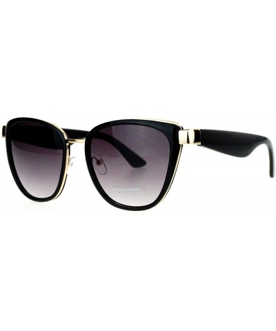 Oversized Womens Double Frame Oversize Cat Eye Sunglasses - Black Smoke - CY12CJLB0E9 $14.73