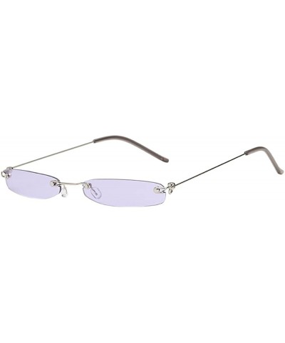 Rectangular Fashion Small Frame Eyewear Squared Rectangular Sunglasses (Style C) - CP196GXQY3R $11.96