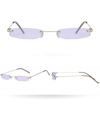 Rectangular Fashion Small Frame Eyewear Squared Rectangular Sunglasses (Style C) - CP196GXQY3R $11.96