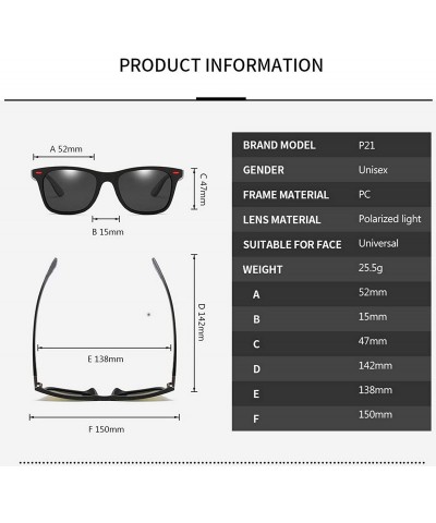 Goggle Classic Polarized Sunglasses Men Women Driving Square Frame Sun Glasses Male Goggle UV400 Gafas De Sol - C8 - CV198AHO...