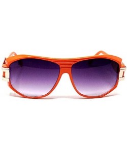 Square Gazelle Grandmaster Hip Hop Gradient Lens Sunglasses - Gold & Orange Frame - CR18ELTUK6I $11.66