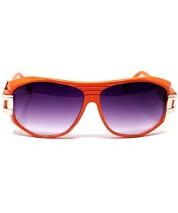 Square Gazelle Grandmaster Hip Hop Gradient Lens Sunglasses - Gold & Orange Frame - CR18ELTUK6I $11.66